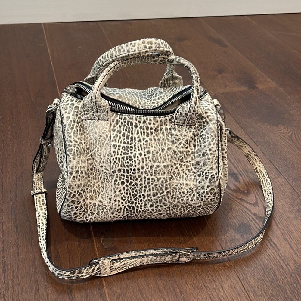 NWT Alexander Wang Rockie Beige Leopard Crossbody Satchel Bag